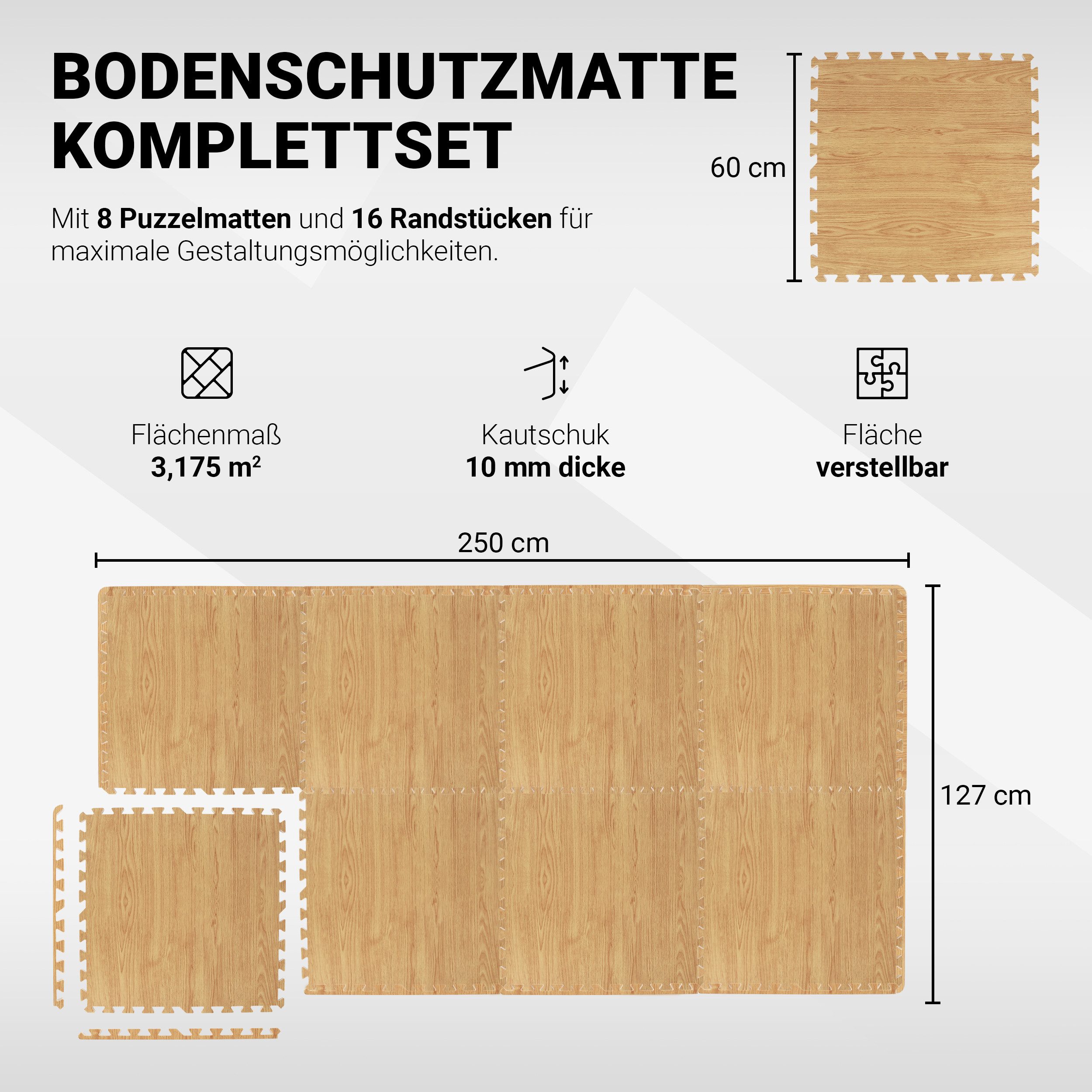 MSports® Bodenmatte Bodenschutzmatten Set - 8 Schutzmatten in verschiedenen Farben (8 Schutzmatten) – Bild 2 von 5