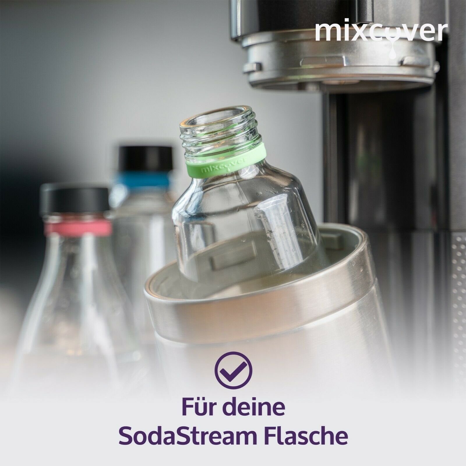 Mixcover Wassersprudler Flasche mixcover Silikonring zum Markieren von Trinkflaschen oder SodaStream Flaschen