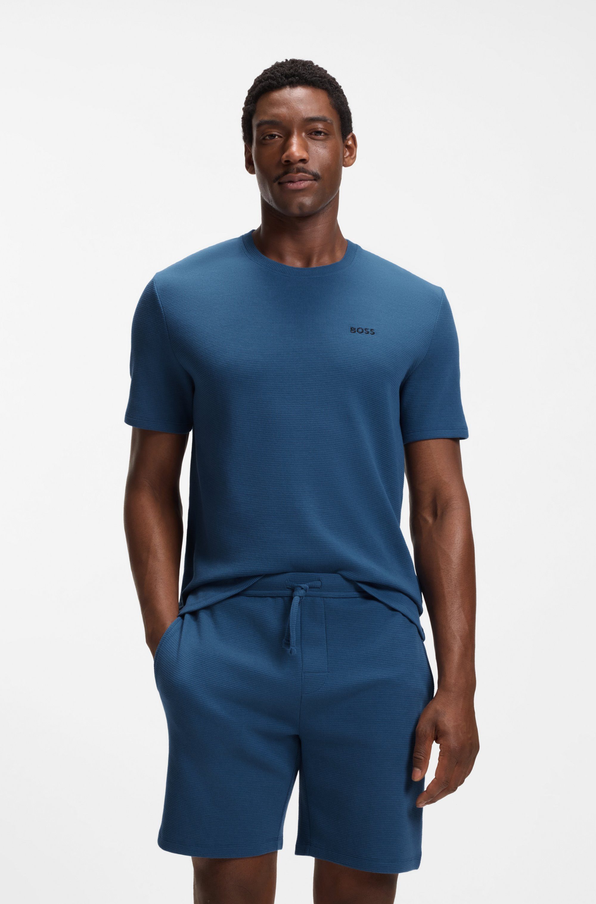BOSS Pyjamaoberteil Waffle T-Shirt