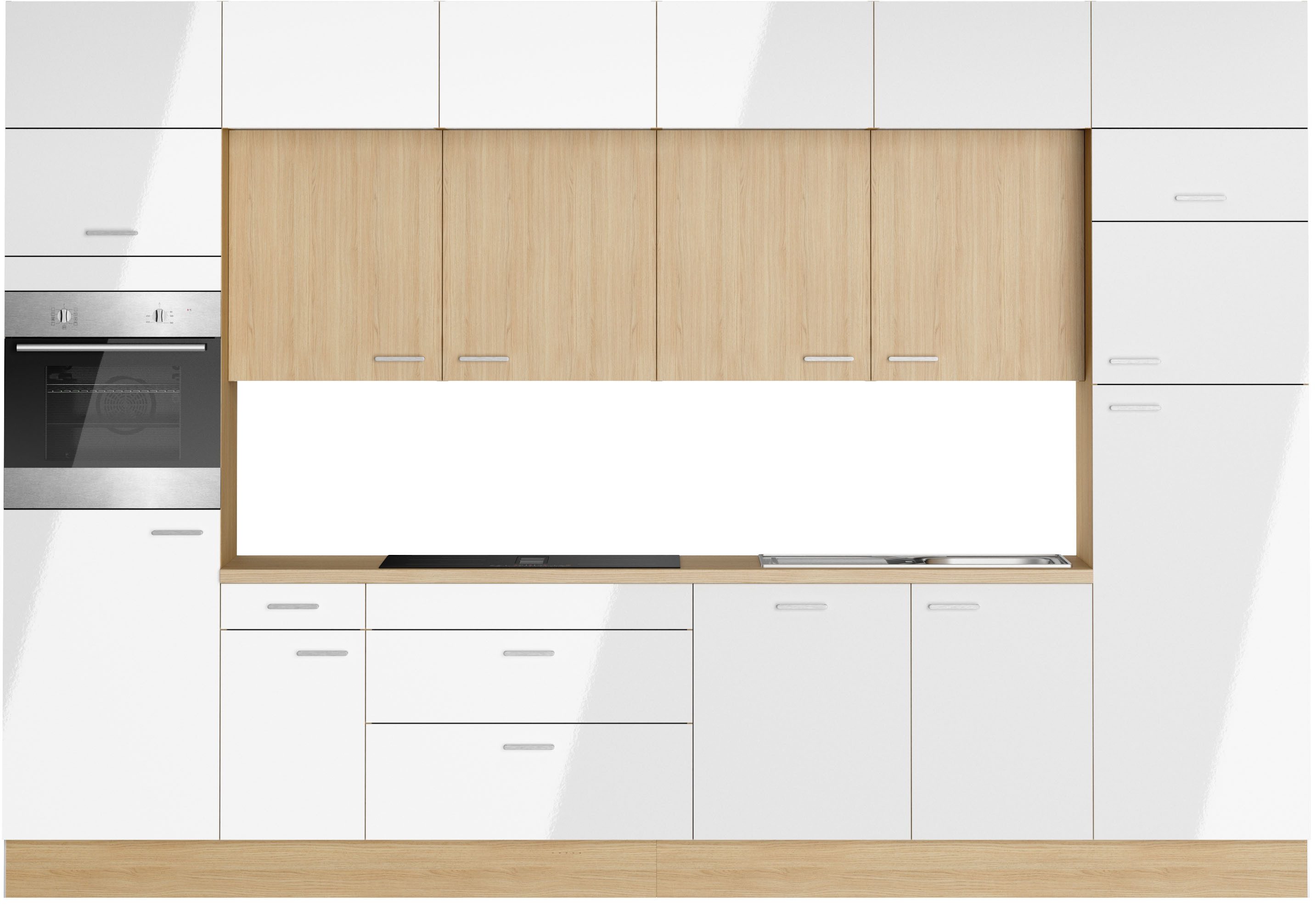 KOCHSTATION Küchenzeile KS-Lucy, Breite 360 cm, Soft-Close, inkl. Zubehör, wahlweise mit E-Geräten
