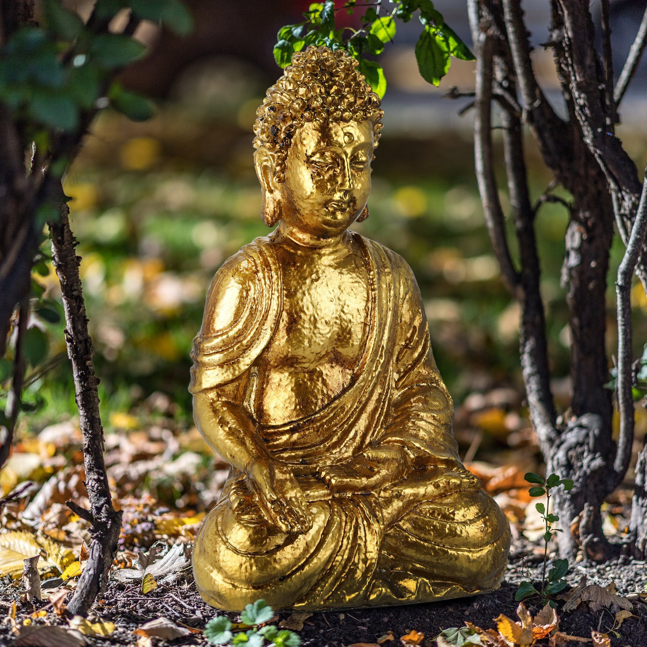 relaxdays Buddha 40 Garten Figur cm Buddhafigur
