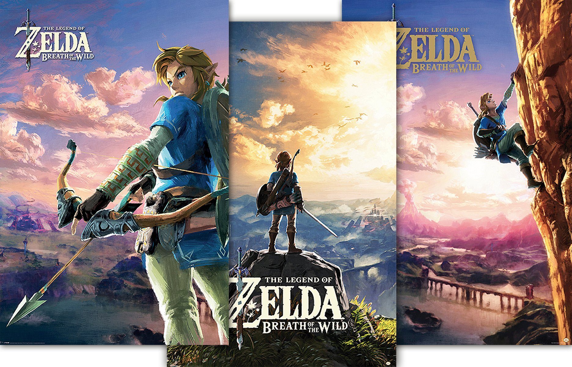 The Legend of Zelda Плакат The Legend of Zelda Плакат Breath Of The Wild 3er Set 61 x