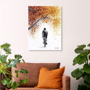 Posterlounge Forex-Bild Ashvin Harrison, Radfahren im goldenen Herbst, Malerei