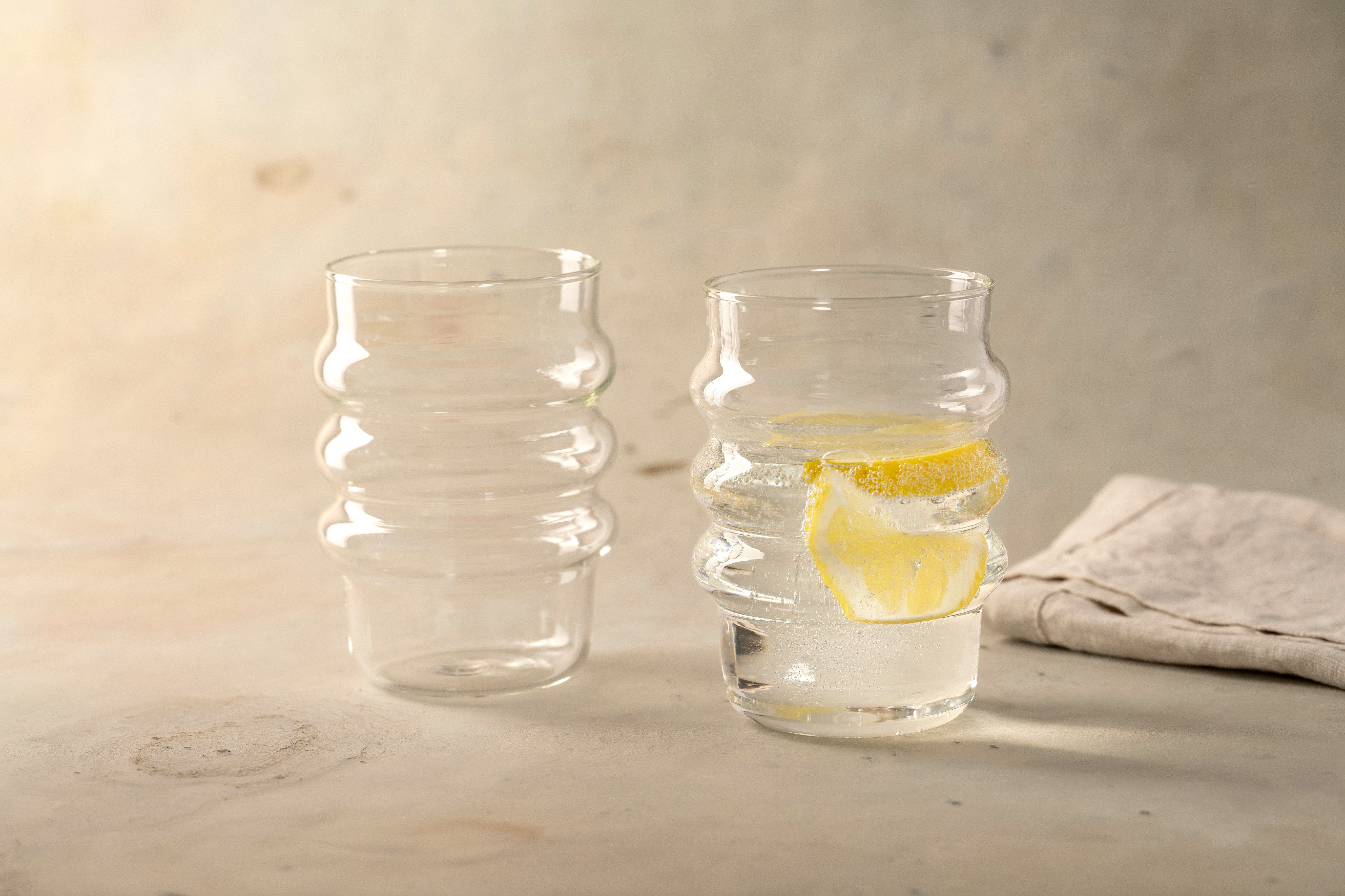 LEONARDO Gläser-Set Trinkglas SOLE, 350 ml, 6er-Set, 6-tlg., Borosilikatglas, mit modernem Bubble-Design