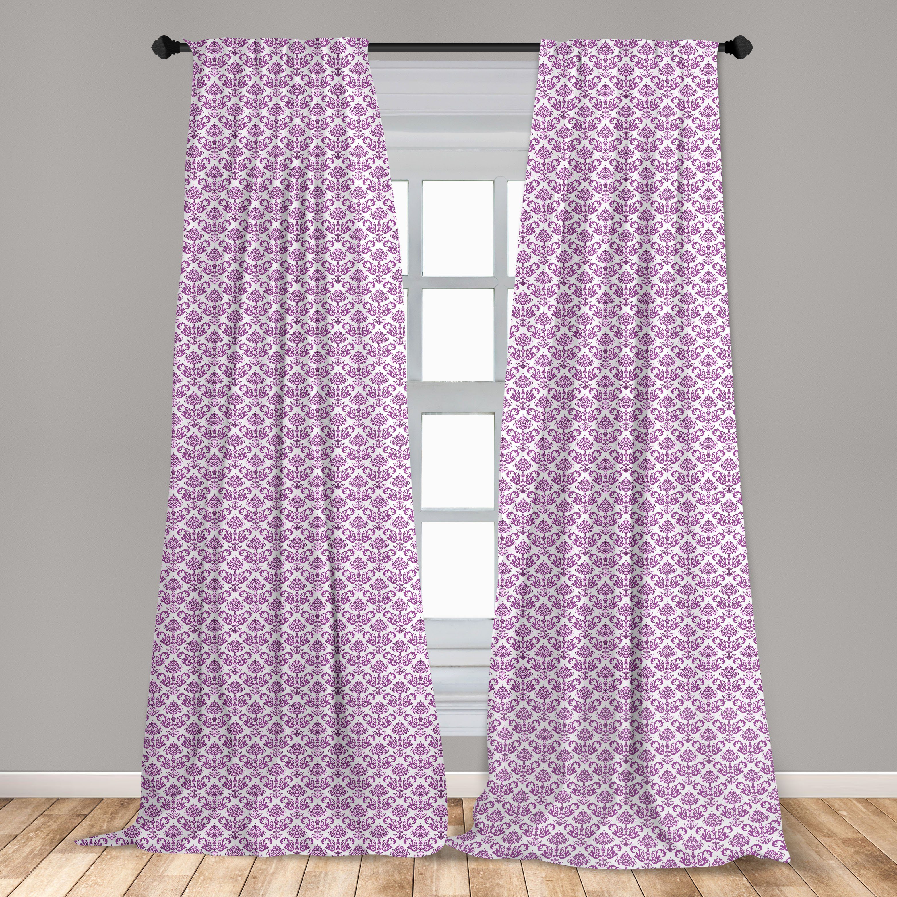 Gardine Vorhang für Microfaser, Floral Bloom Lavendel Abakuhaus, Dekor, Wohnzimmer viktorianisch Schlafzimmer