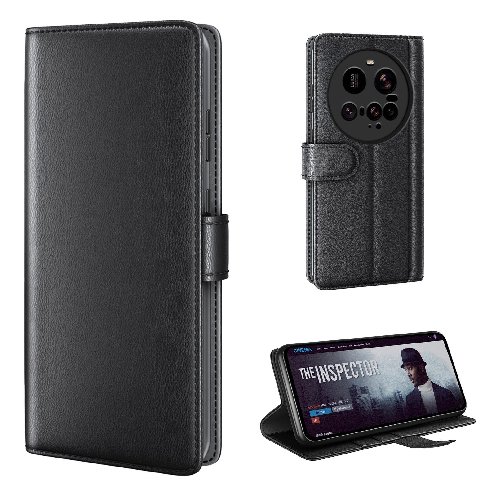 Tec-Expert Handyhülle Echtleder Hülle für Xiaomi 15 Ultra 6.73 Zoll, 6.73", Cover Klapphülle Case mit Kartenfächern und Geldfach aufstellbar