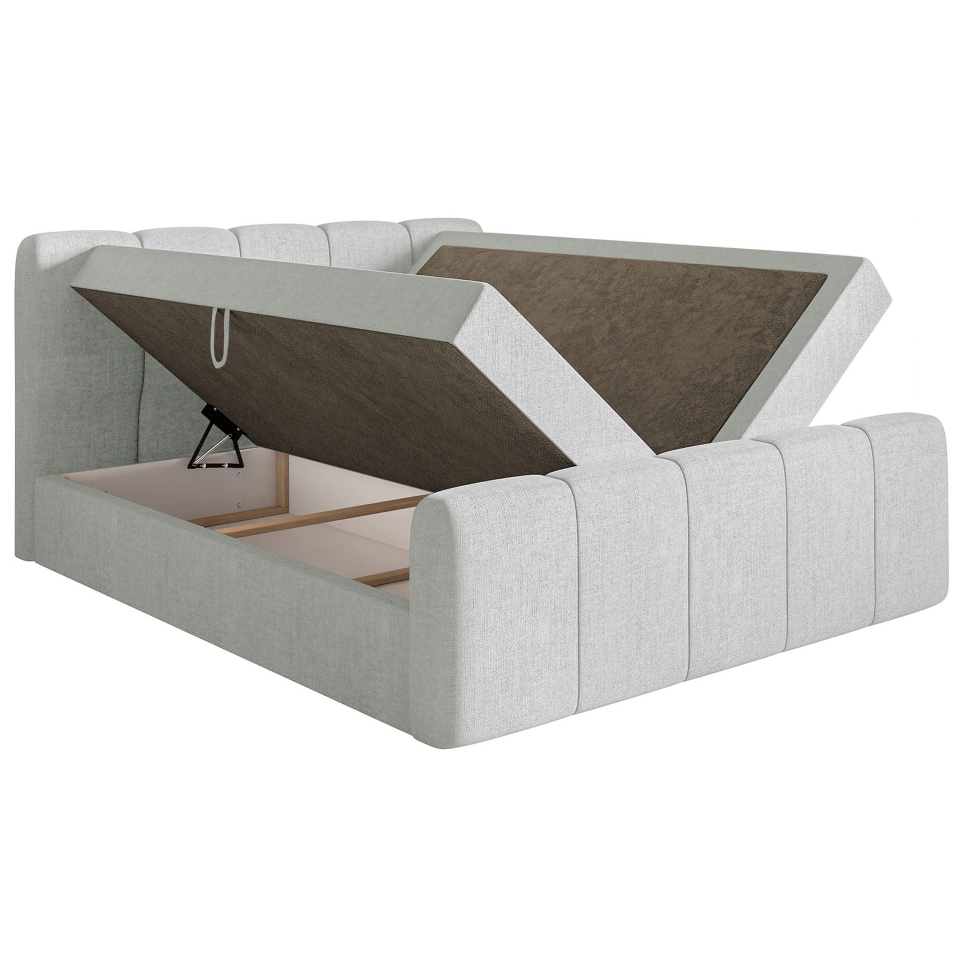 Selsey Boxbett CLOUDY II, Polsterbett mit Bettkasten, Matratze & Topper, Bouclé oder Chenille
