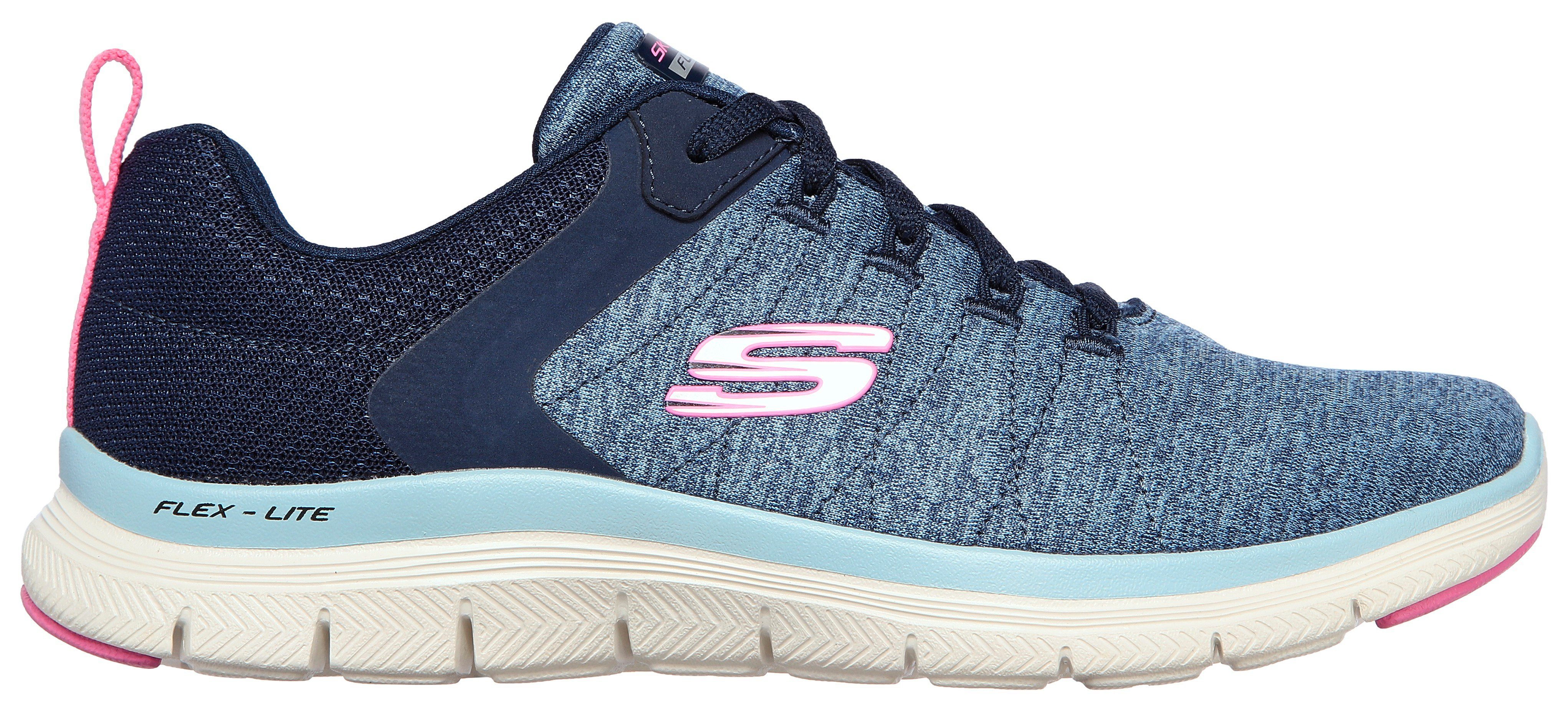 geeignet 4.0 VIEW Maschinenwäsche Sneaker APPEAL blau-rosa BRILLIANT für Skechers FLEX -