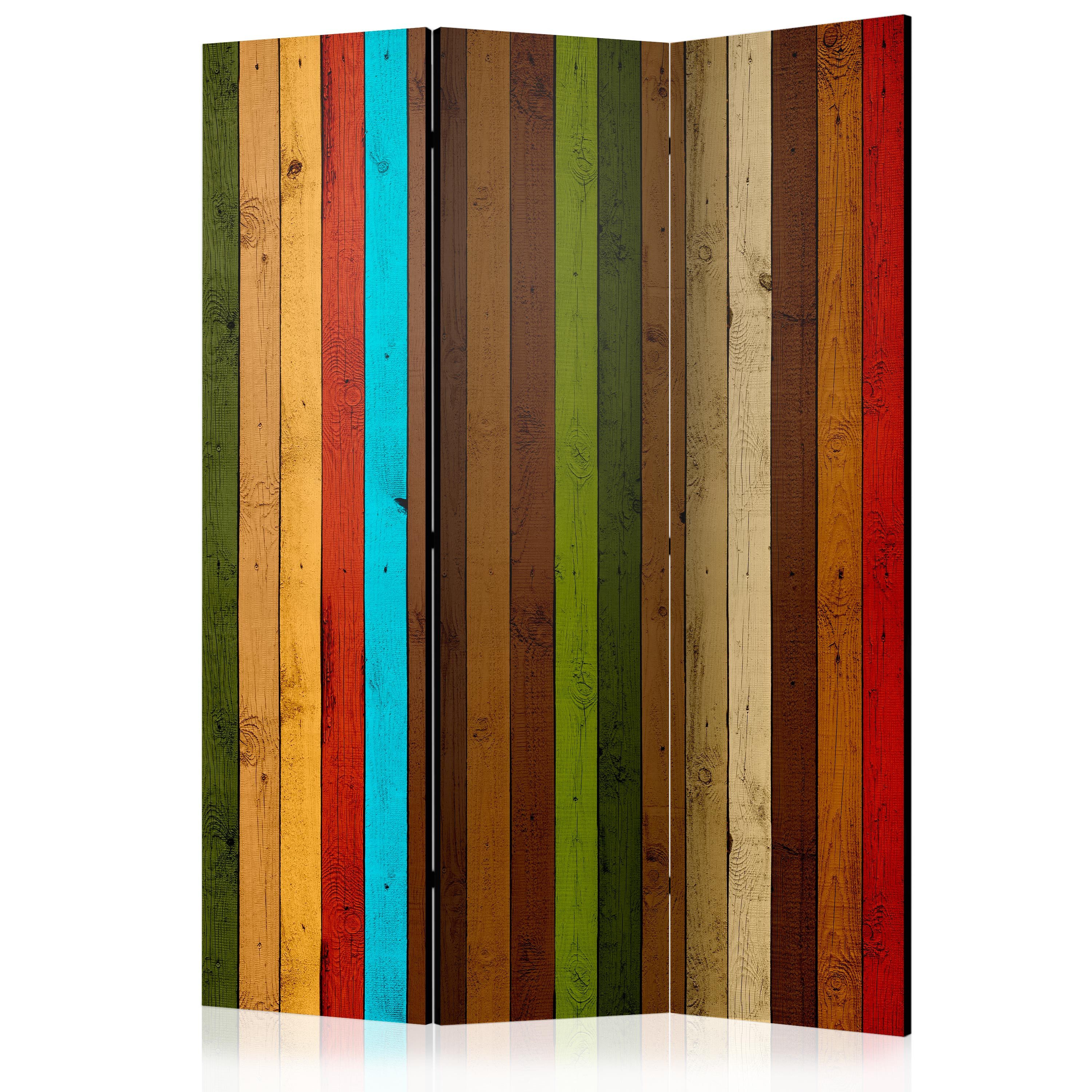 Muralo Paravent 3-teilig, Raumteiler klappbar, Holz-Regenbogen (Packung, 1 St., 135x172 cm), 3 Varianten, Für das Wohnzimmer, das Schlafzimmer