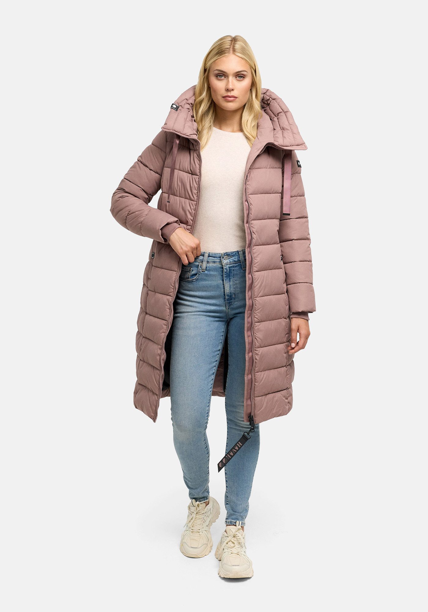 Navahoo Winterjacke Mondmaedchen Extra langer Schnitt mit seitlichen Schlitzen