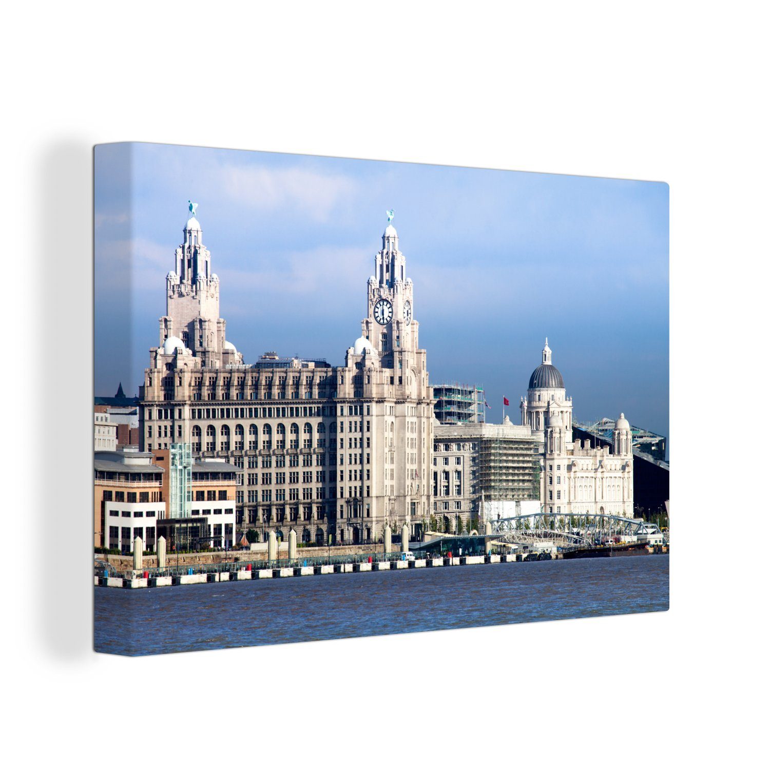 Aufhängefertig, Hafen, Liverpool St), Wandbild - OneMillionCanvasses® Leinwandbilder, Leinwandbild Wanddeko, cm - England 30x20 (1