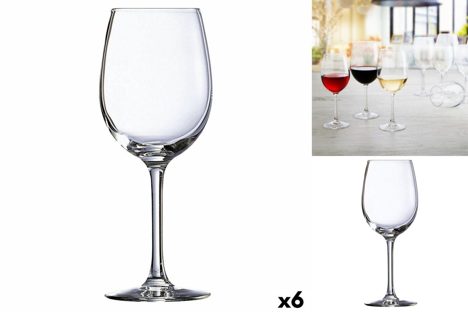 Bigbuy Glas Weinglas Ebro Durchsichtig Glas 580 ml 6 Stück, Glas