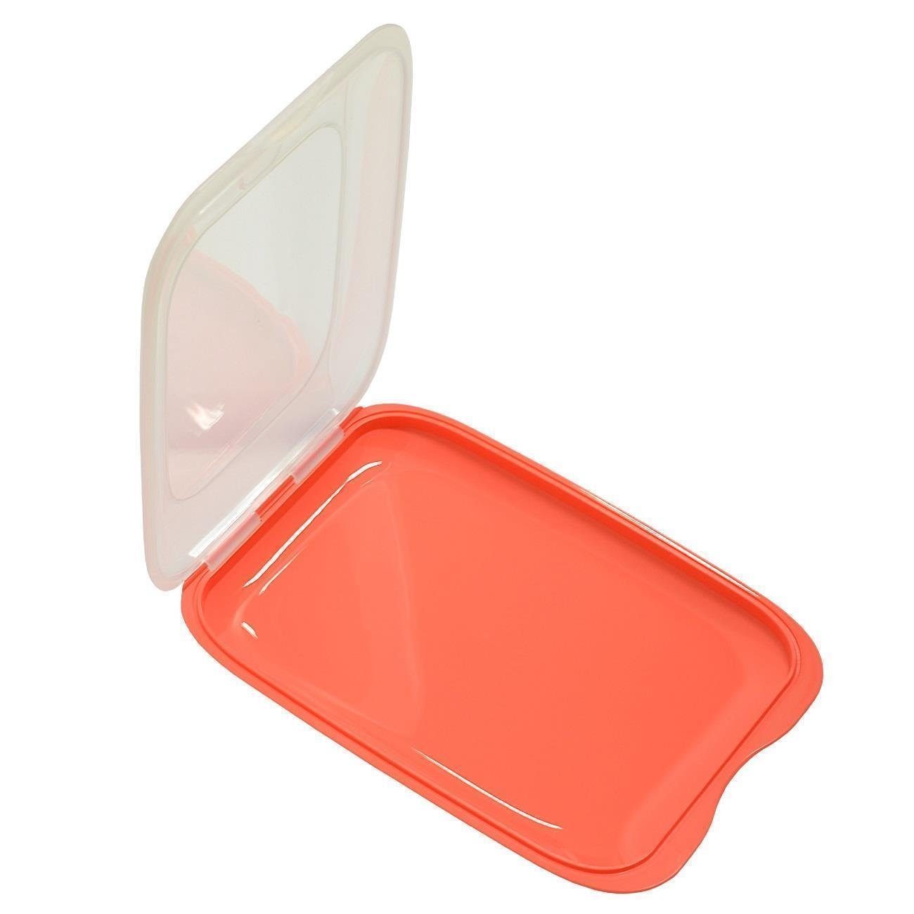 Engelland Frischhaltedose Aufschnittdosen, Aufschnittbox, PP-Kunststoff, BPA-frei, (Vorteils-Set, 4-tlg., mit transparentem Deckel), stapelbar, platzsparend, Or – Bild 2 von 5