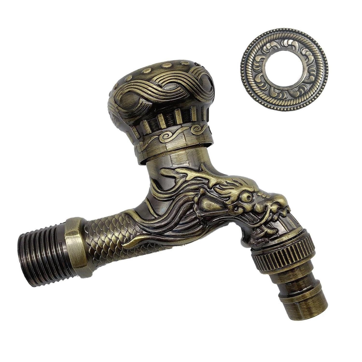 LuxusKollektion Küchenarmatur Drachen Wasserhahn Antik Messing (1-St)