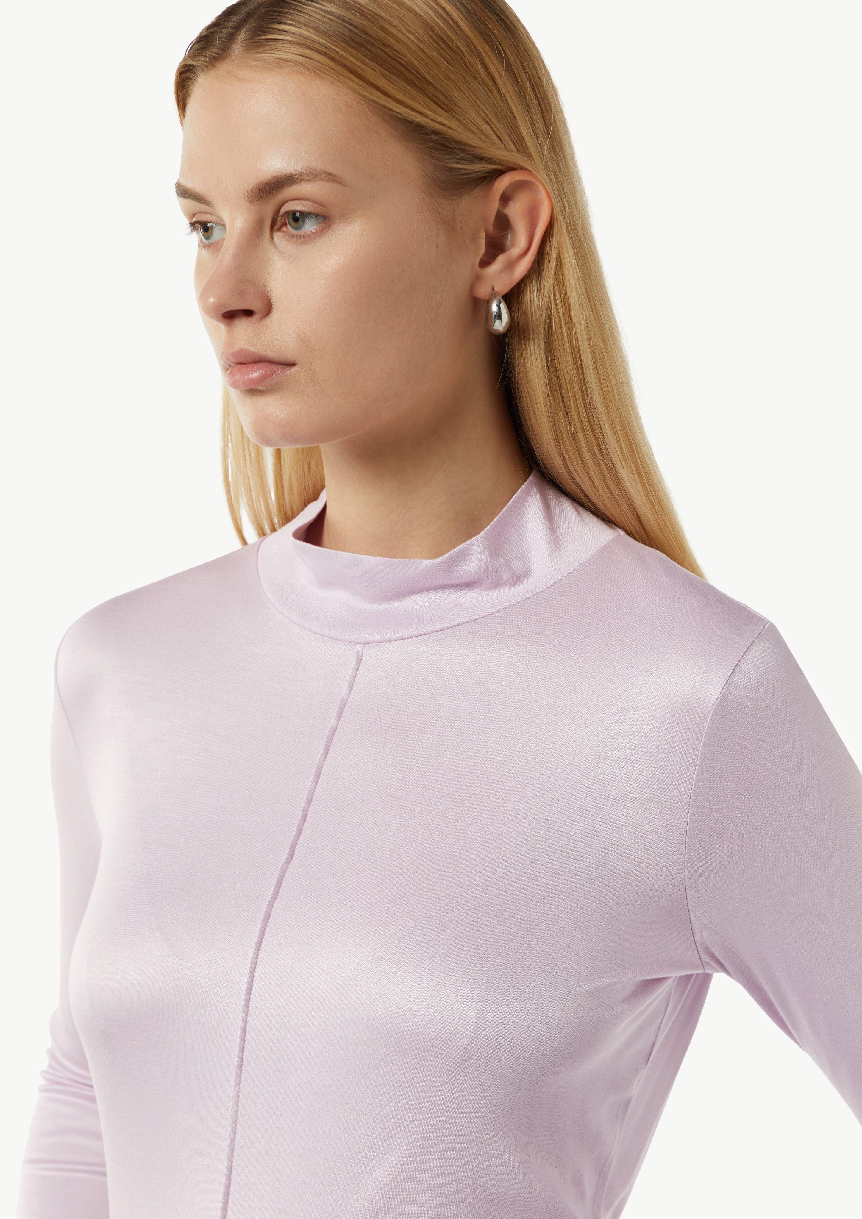Comma Langarmshirt Schimmerndes Viskoseshirt mit Ziernaht günstig online kaufen