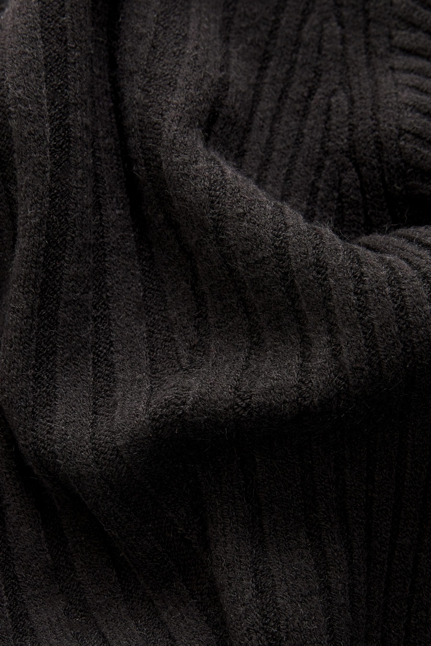 Black Streifen (1-tlg) mit Midikleid Next Pullover-Midikleid Asymmetrisches