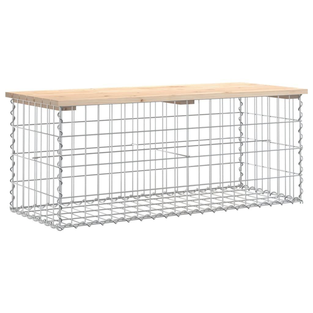 vidaXL Gartenbank Gartenbank aus Gabionen 103x44x42 cm Massivholz Kiefer (1-St)