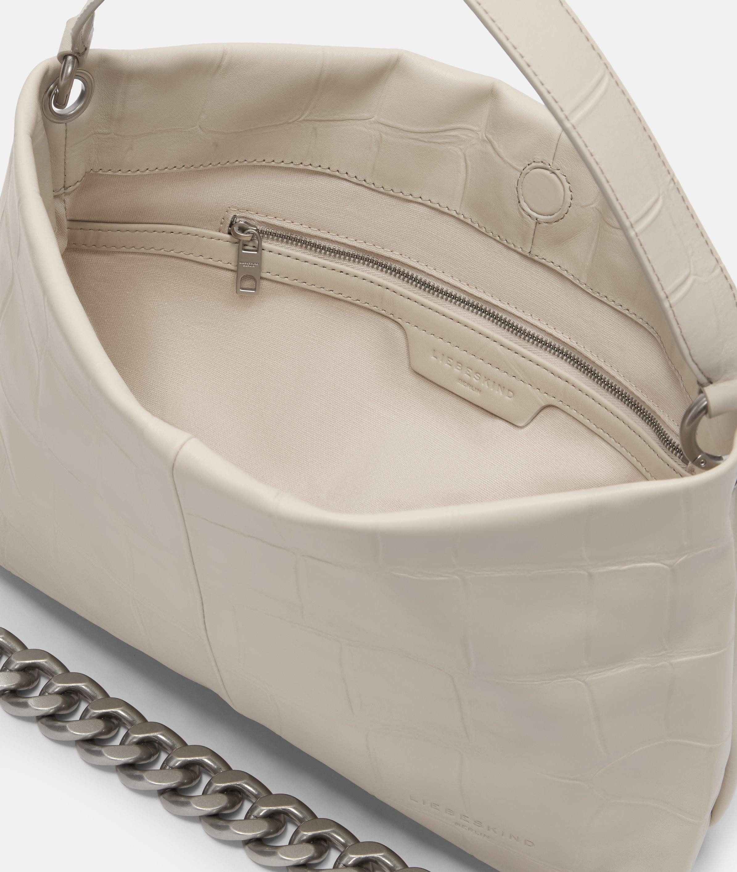 Liebeskind Berlin Schultertasche Kroko Mira Hobo M, Geräumige Hobo-Bag mit Kroko-Prägung