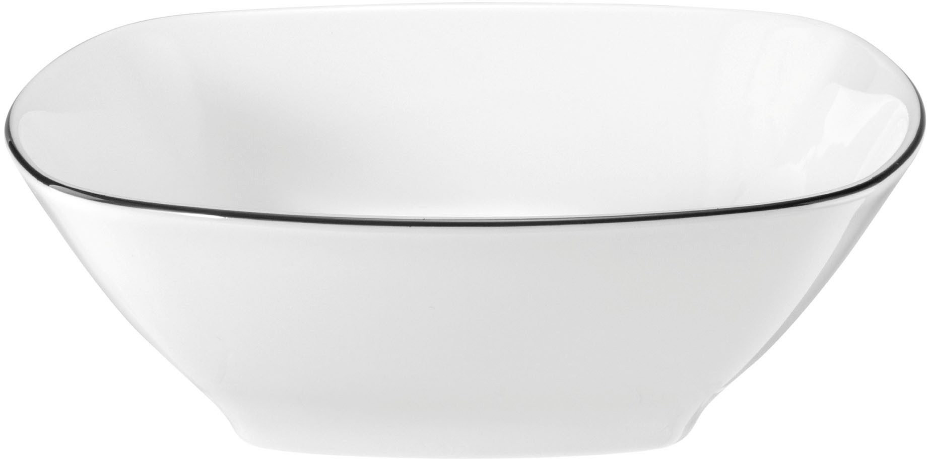 Seltmann Weiden Dessertschale Lido Black Line, Porzellan, (1-tlg), Schale eckig 15 cm