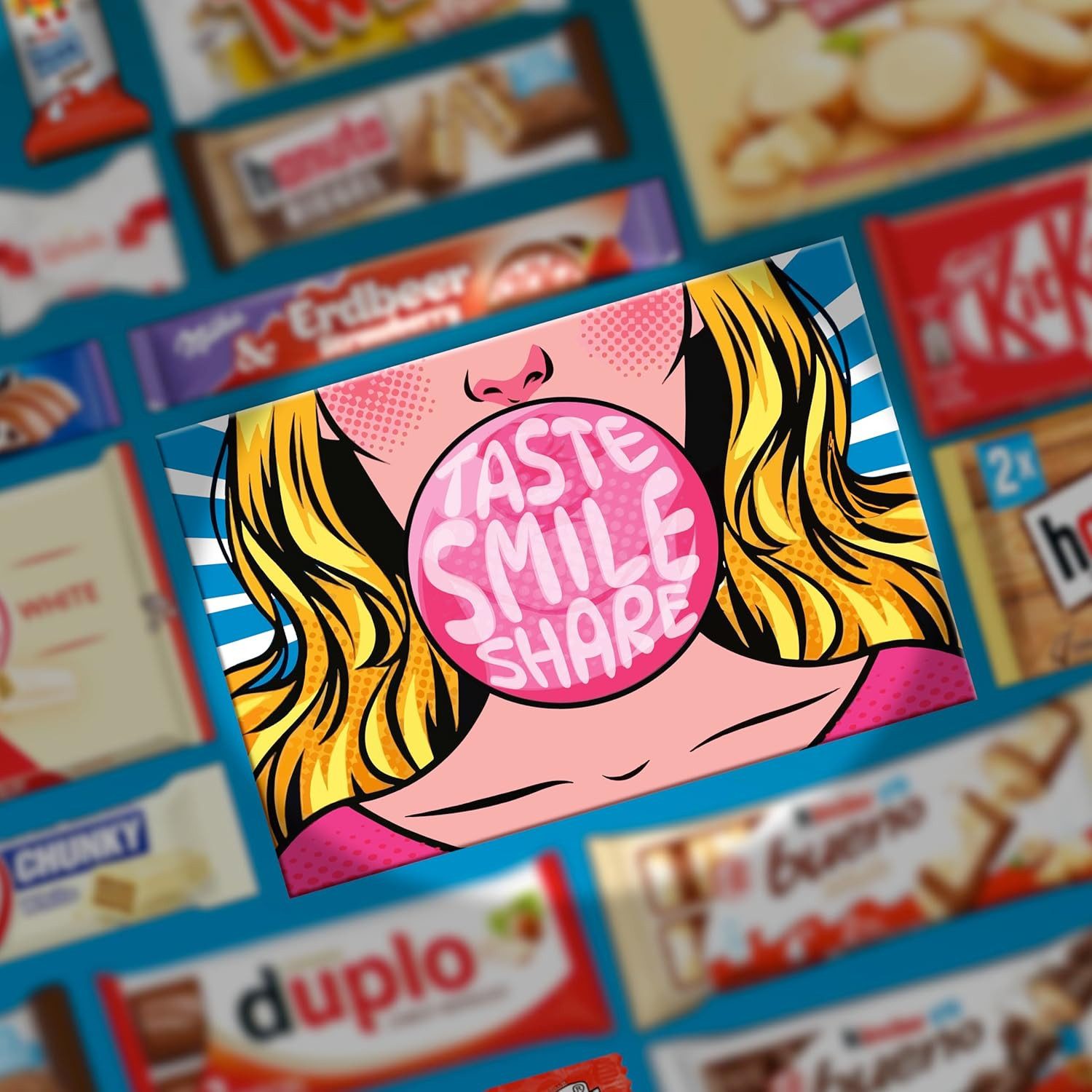 Candy & Bar Schokolade Schokolade Mix Box 21 Stück Geschenkbox mit Schokoriegeln & Snacks