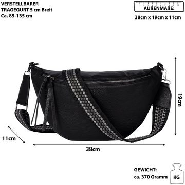 EAAKIE Gürteltasche Bauchtasche Umhängetasche Crossbody-Bag Hüfttasche Kunstleder Italy-D, als Schultertasche, CrossOver, Umhängetasche tragbar