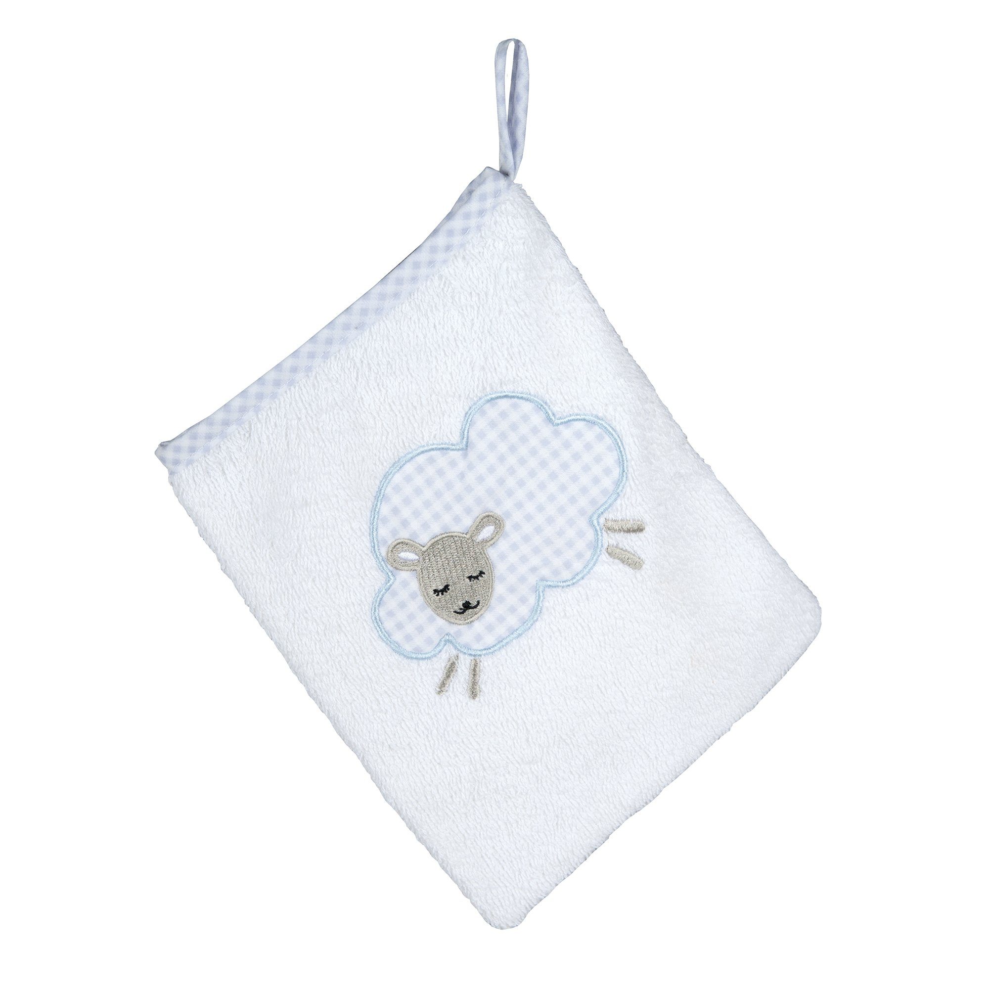roba® Handtuch Set Frottee 3-teilig, Kapuzenhandtuch, Handtuch Waschlappen Kleine blau & Wolke