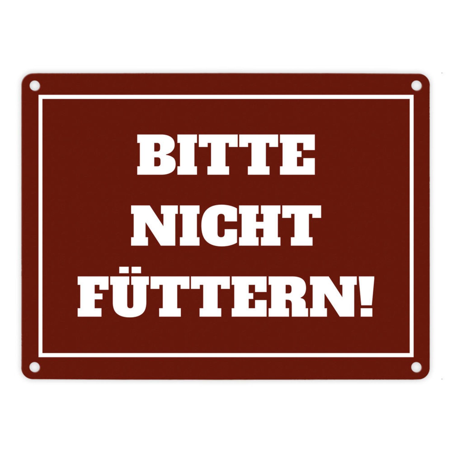 Metallschild Bitte nicht füttern Koppel-Metallschild in 15x20 cm in rot und weiß