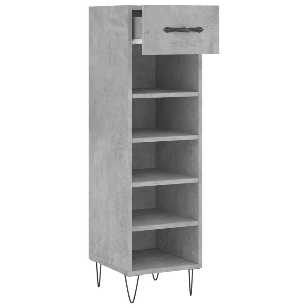 vidaXL Kleiderschrank Holzwerkstoff cm Schuhschrank (1-St) Betongrau 30x35x105