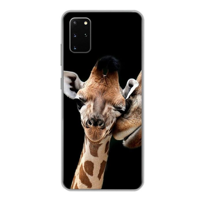 MuchoWow Handyhülle Giraffe - Tiere - Schwarz - Porträt - Tiere Phone Case Handyhülle Samsung Galaxy S20 Plus Silikon Schutzhülle