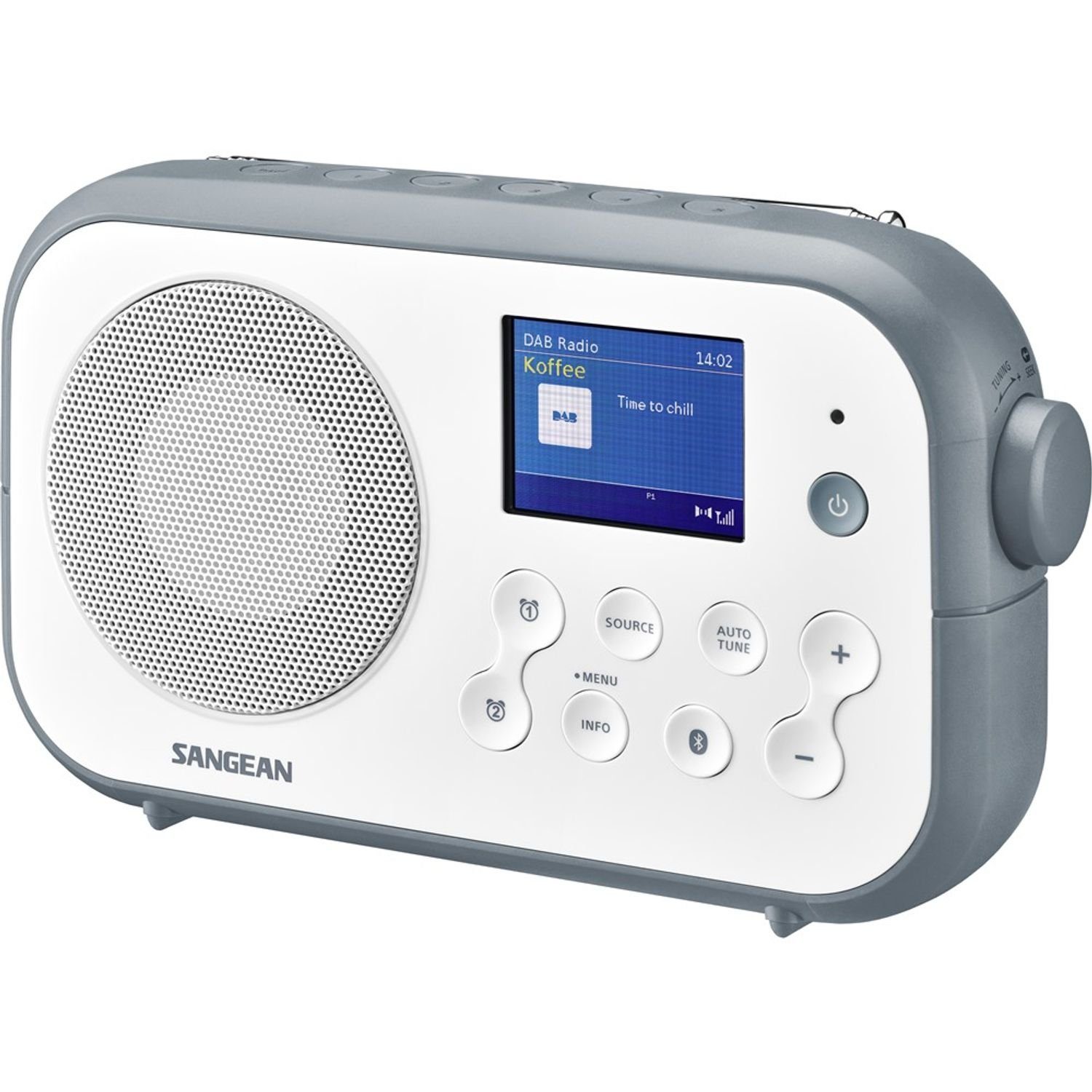 Digitalradio Sangean Tragbarer - DPR-42BT mit (DAB) Blue (DAB) DAB+ White Bluetooth-Empfänger FM-RDS Stone /