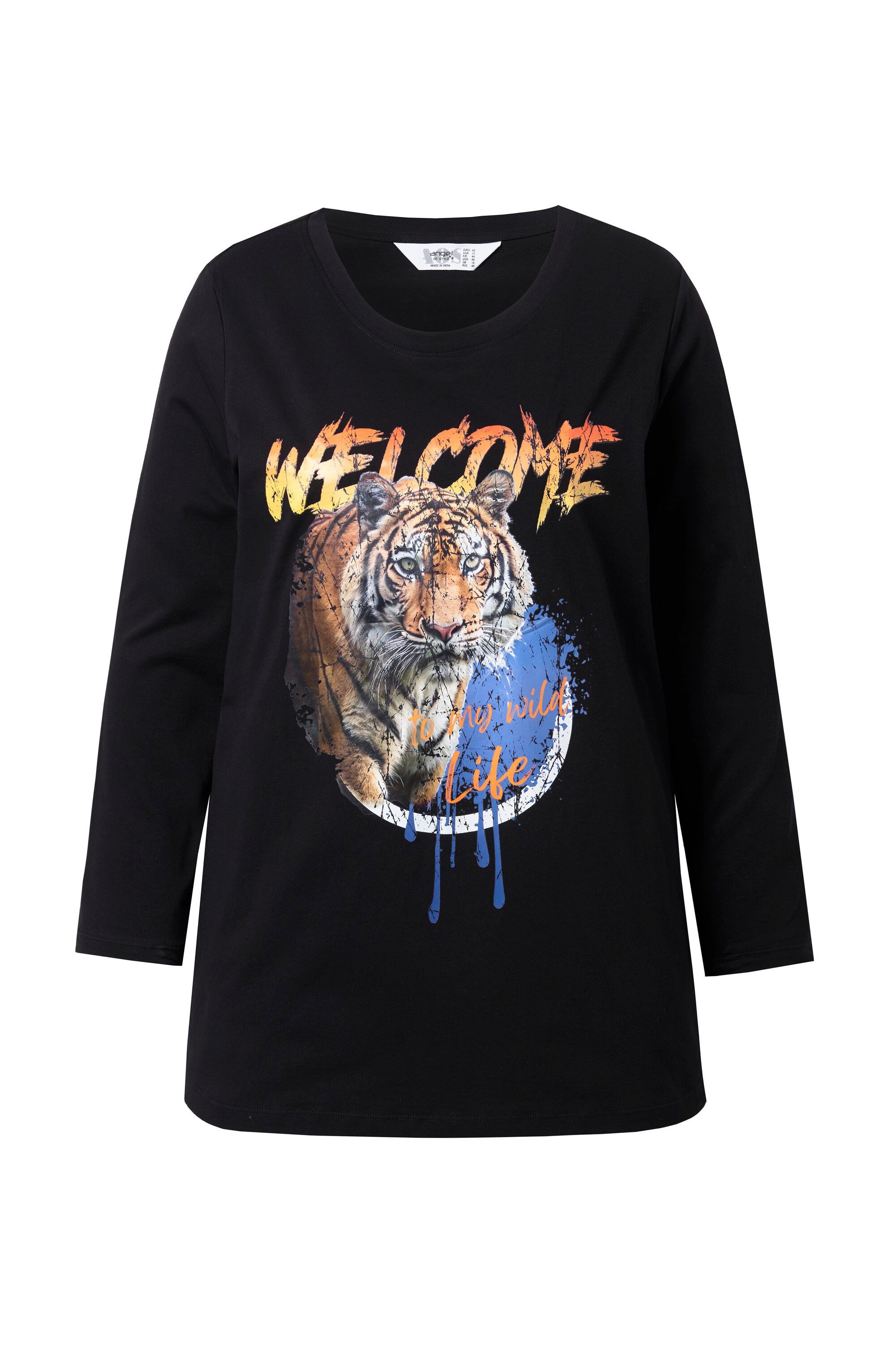 Angel of Style T-Shirt T-Shirt Komfort Fit Tiger-Motiv Langarm günstig online kaufen