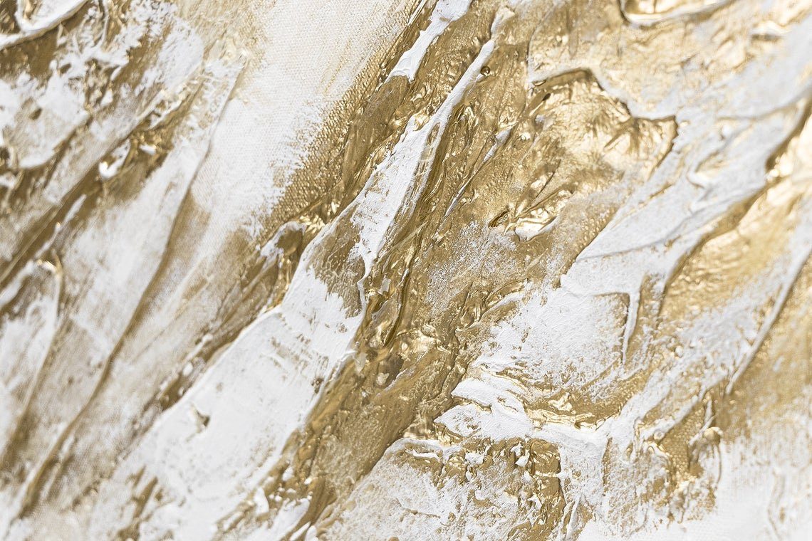 YS-Art Gemälde Bild Goldener Berg Zugspitze, Handgemalt mit Vertikales auf Rahmen Leinwand