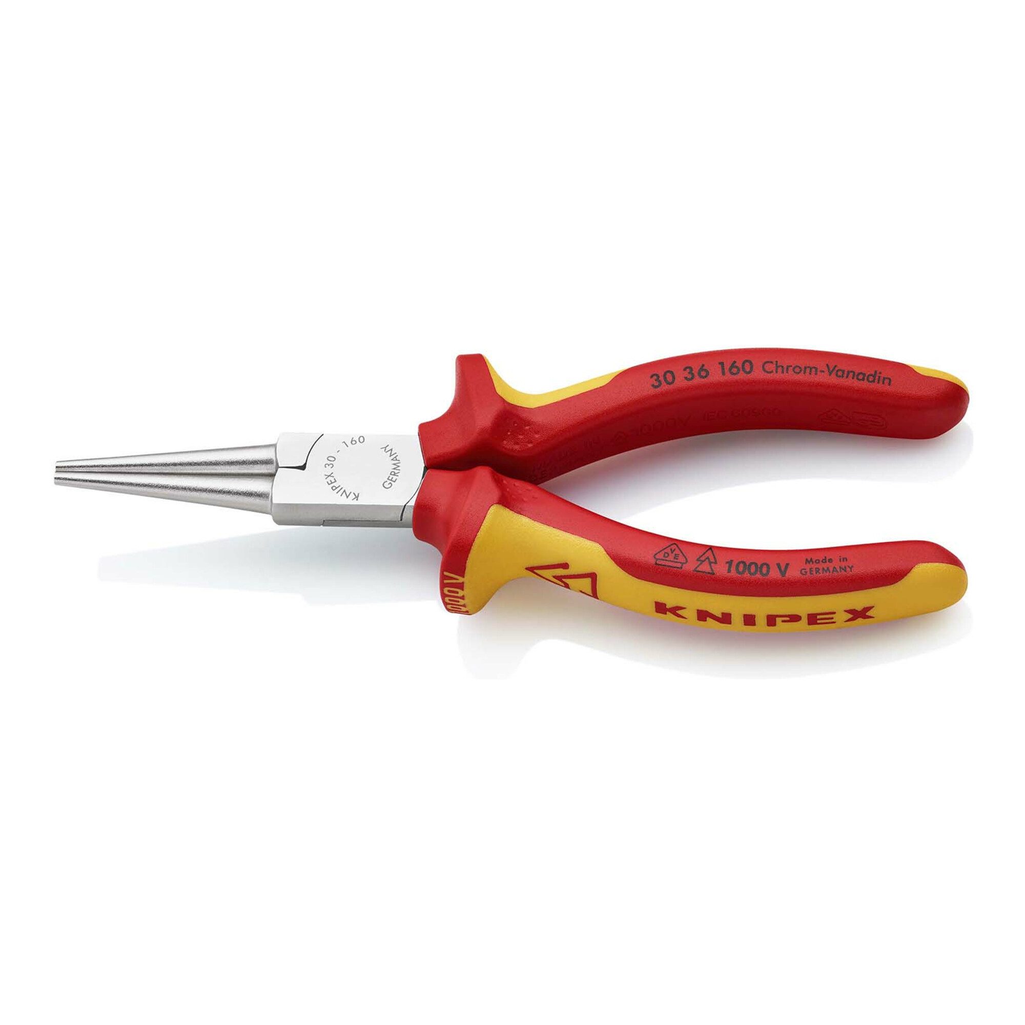 Knipex Blechschere KNIPEX 30 36 160 Langbeckzange isoliert mit Mehrkomponenten-Hüllen, VD