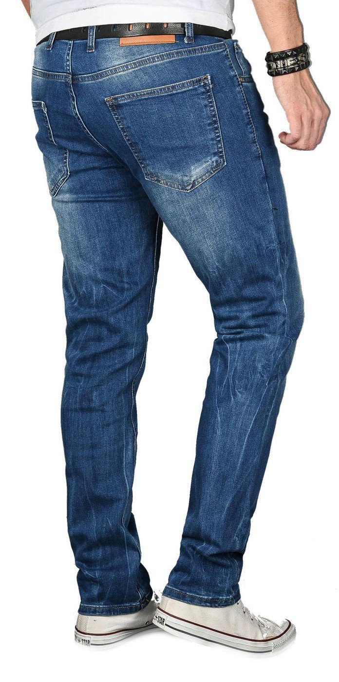 Alessandro Salvarini Straight-Jeans Herren Regular Slim – Stretch Denim 5-Pocket Klassische Jeans mit Elasthan und bequemer Passform