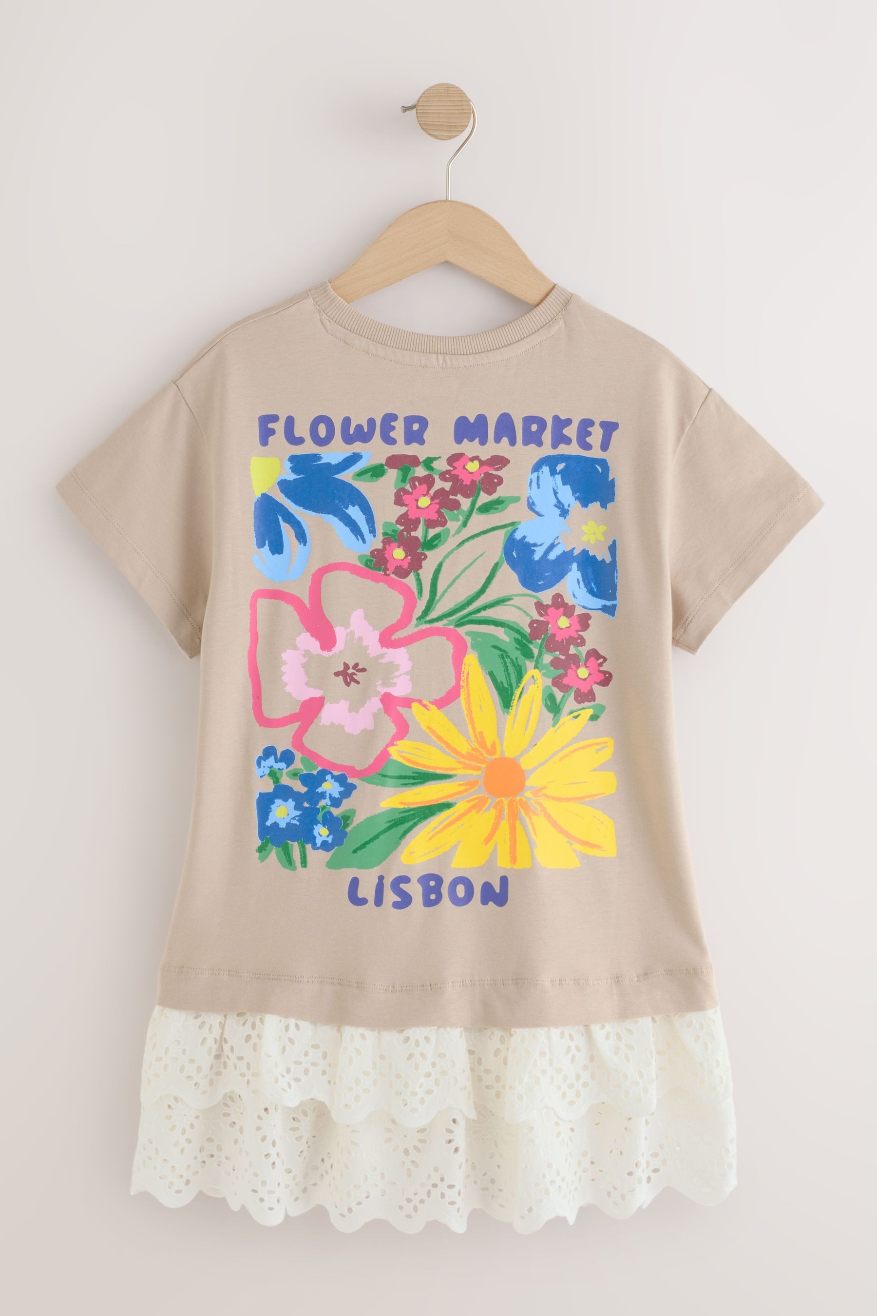 Next Shirtkleid T-Shirt-Kleid mit Lochstickerei am Saum (1-tlg)