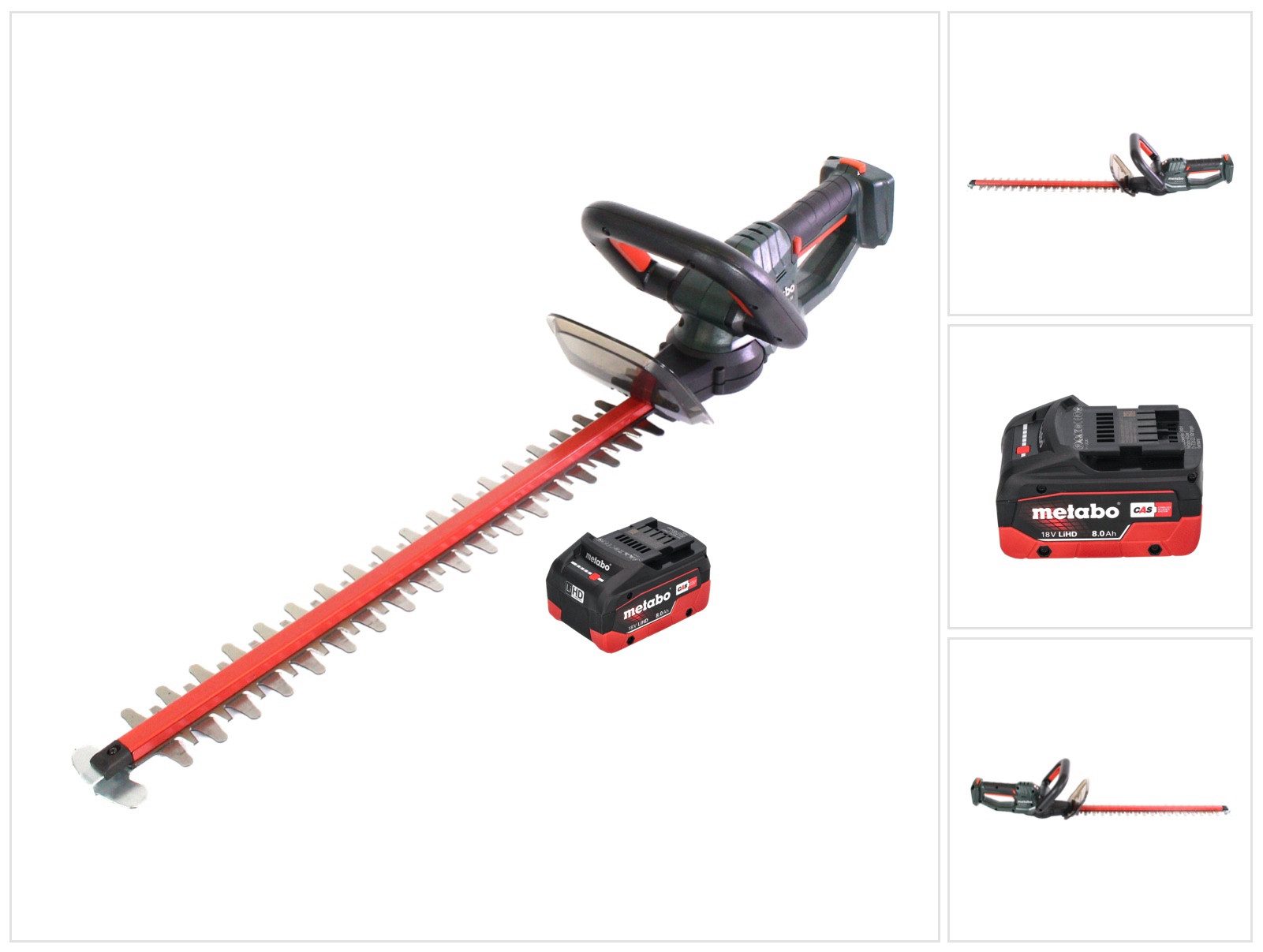 metabo Akku-Heckenschere HS 18 LTX 55 18 V 53 cm + 1x Akku 8,0 Ah - ohne Ladegerät