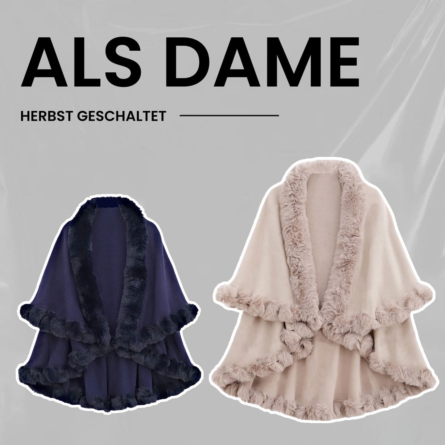 Refttenw Poncho Cardigan-Schal, Cape-Schal,Strickponcho,Warmer Schal günstig online kaufen