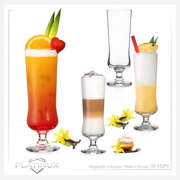 PLATINUX Cocktailglas Elegante Cocktailgläser, Crystalline Glas, Elegante Cocktailgläser 300ml Longdrinkgläser Eiskaffeegläser