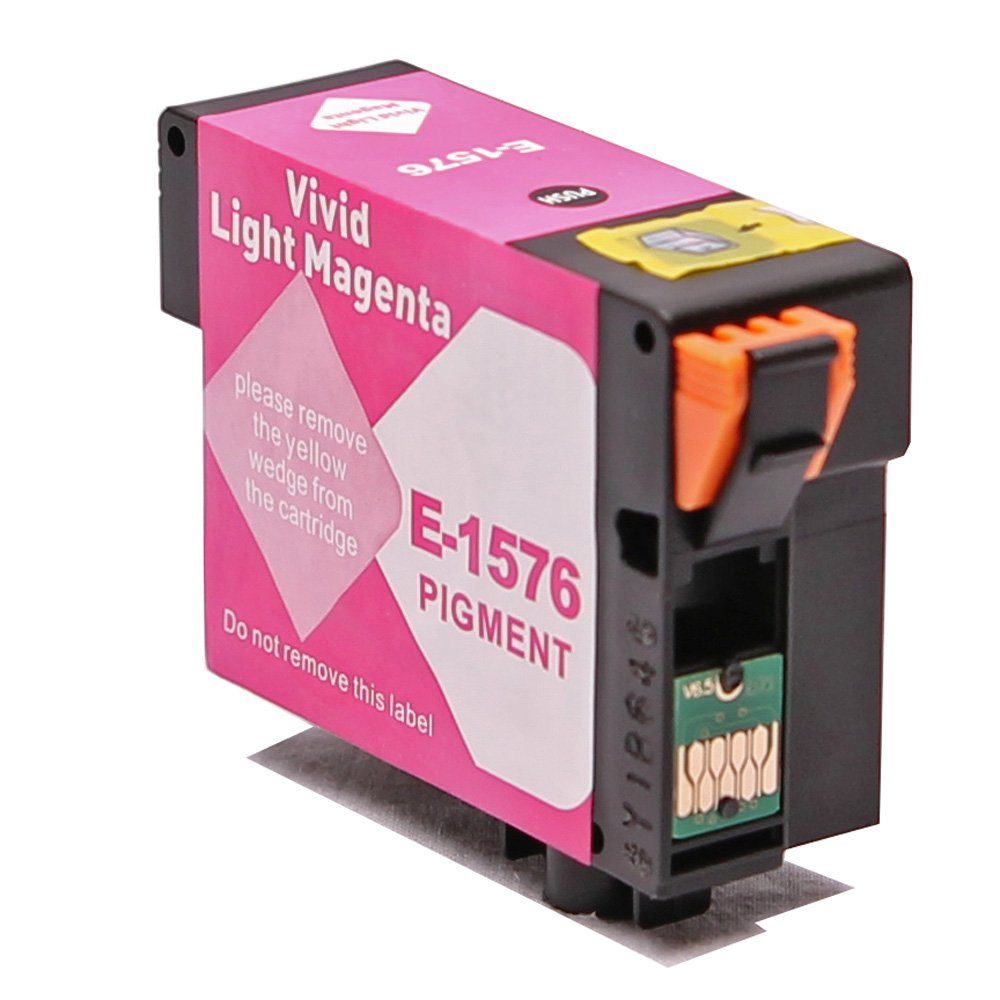 ABC Tintenpatrone (Kompatible Druckerpatrone für Epson T1576 Light Magenta Stylus)