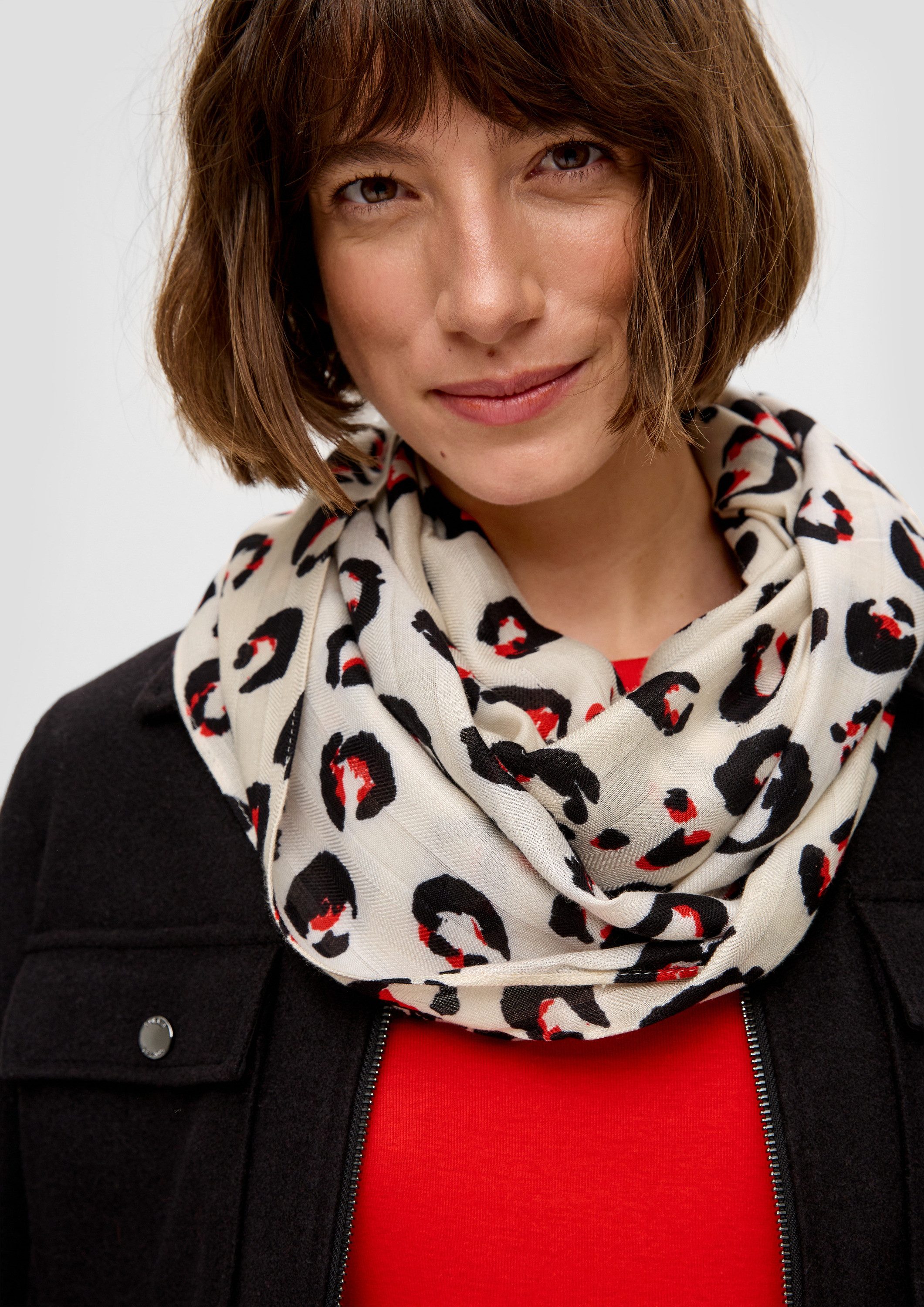 s.Oliver Loop Snood, Loop-Schal mit Fischgrat-Struktur günstig online kaufen