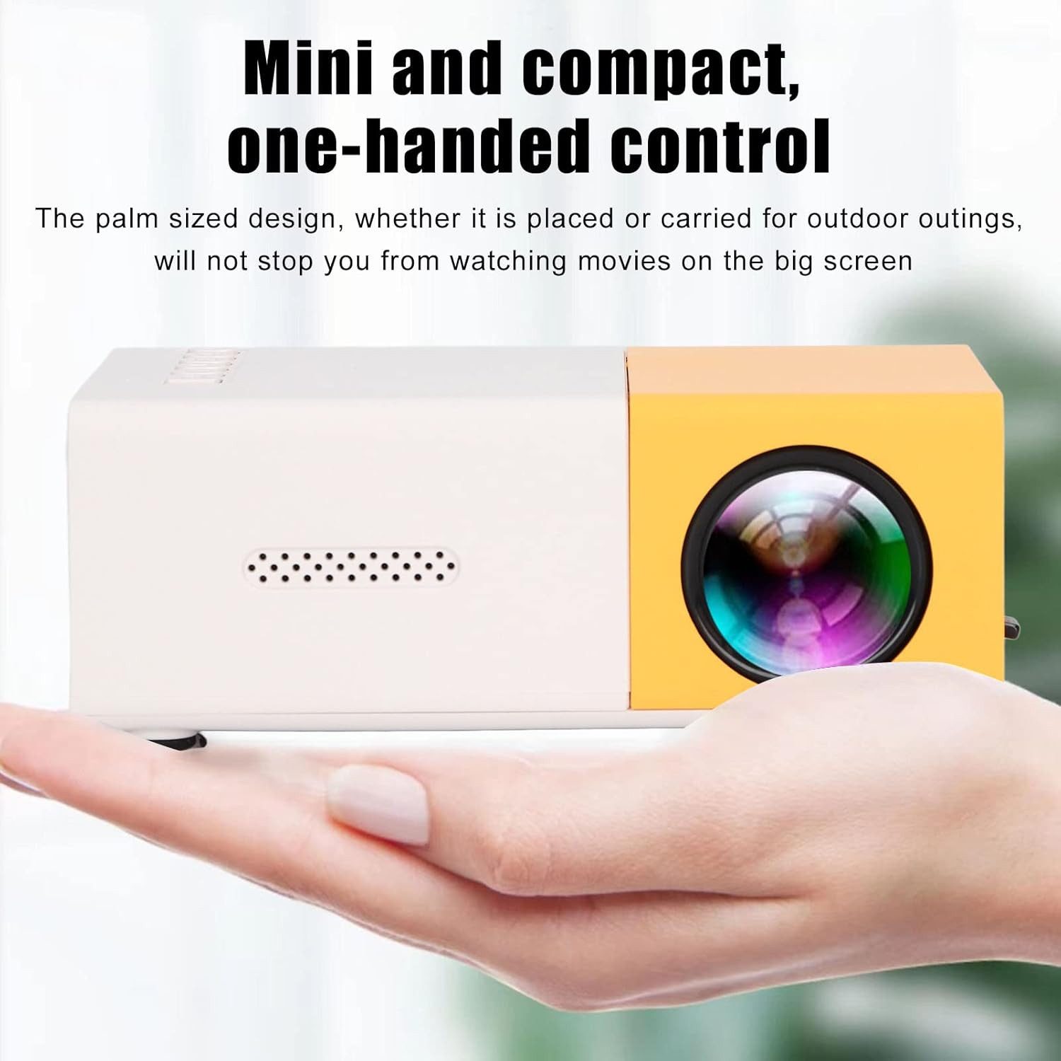 Diyarts Projektor Mini-Beamer (HD-Auflösung, Integrierten Lautsprechern & IR-Fernbedienung)