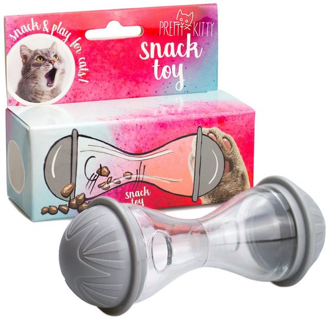 Pretty Kitty Katzen-Futterspender “Katzenfutter Spielzeug: Premium Snack Spender & Futterball”, Kunststoff