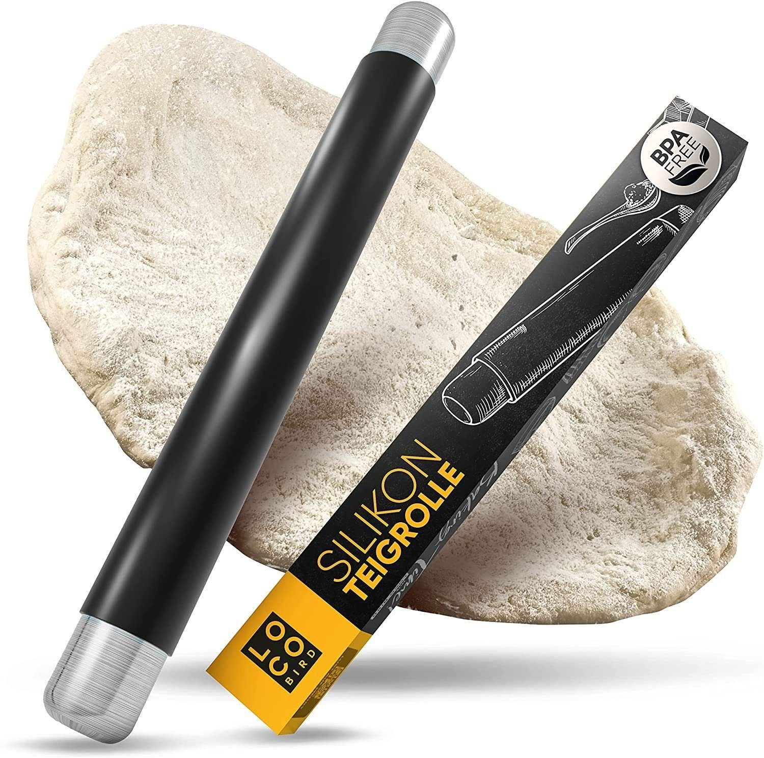 Sidorenko Teigroller Silikon Teigroller BPA freie - Nudelholz Silikon ohne Griffe, Teigrolle mit Antihaftbeschichtung - Backzubehör für Fondant Roller