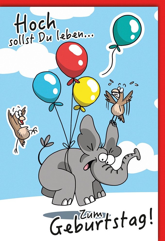 Verlag Dominique Grußkarten Geburtstag - A4 - Glückwunschkarte im Format 20,5 x 29,5 cm - Luftball