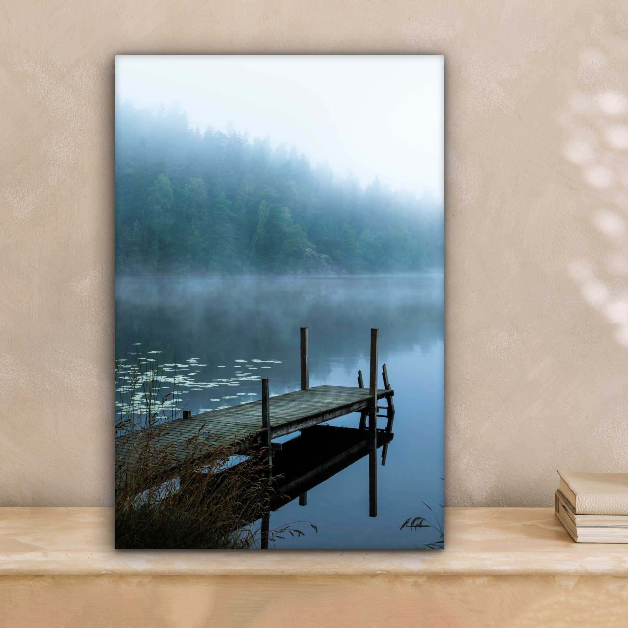 OneMillionCanvasses® Leinwandbild Natur - See - Wald - Nebel, Fotodruck (1 günstig online kaufen
