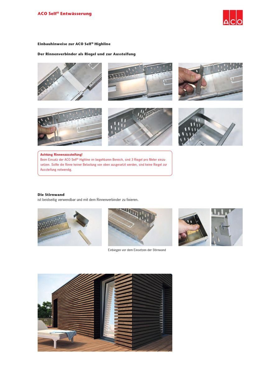 Entwässerungsrinne Terrassenrinne Stahlrost verzinkt Klick System komplett SET 