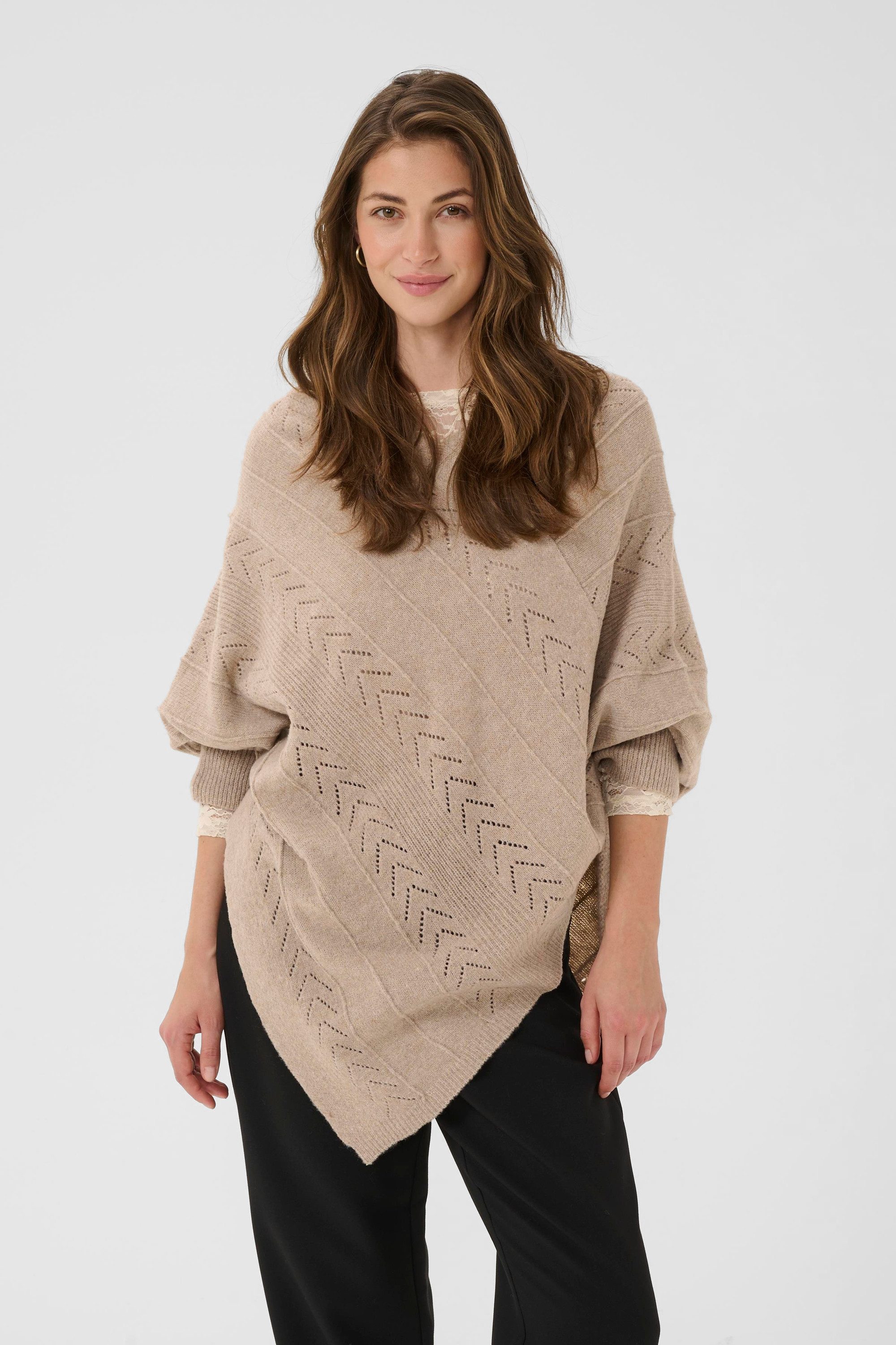 Cream Strickponcho Poncho CRHoliday