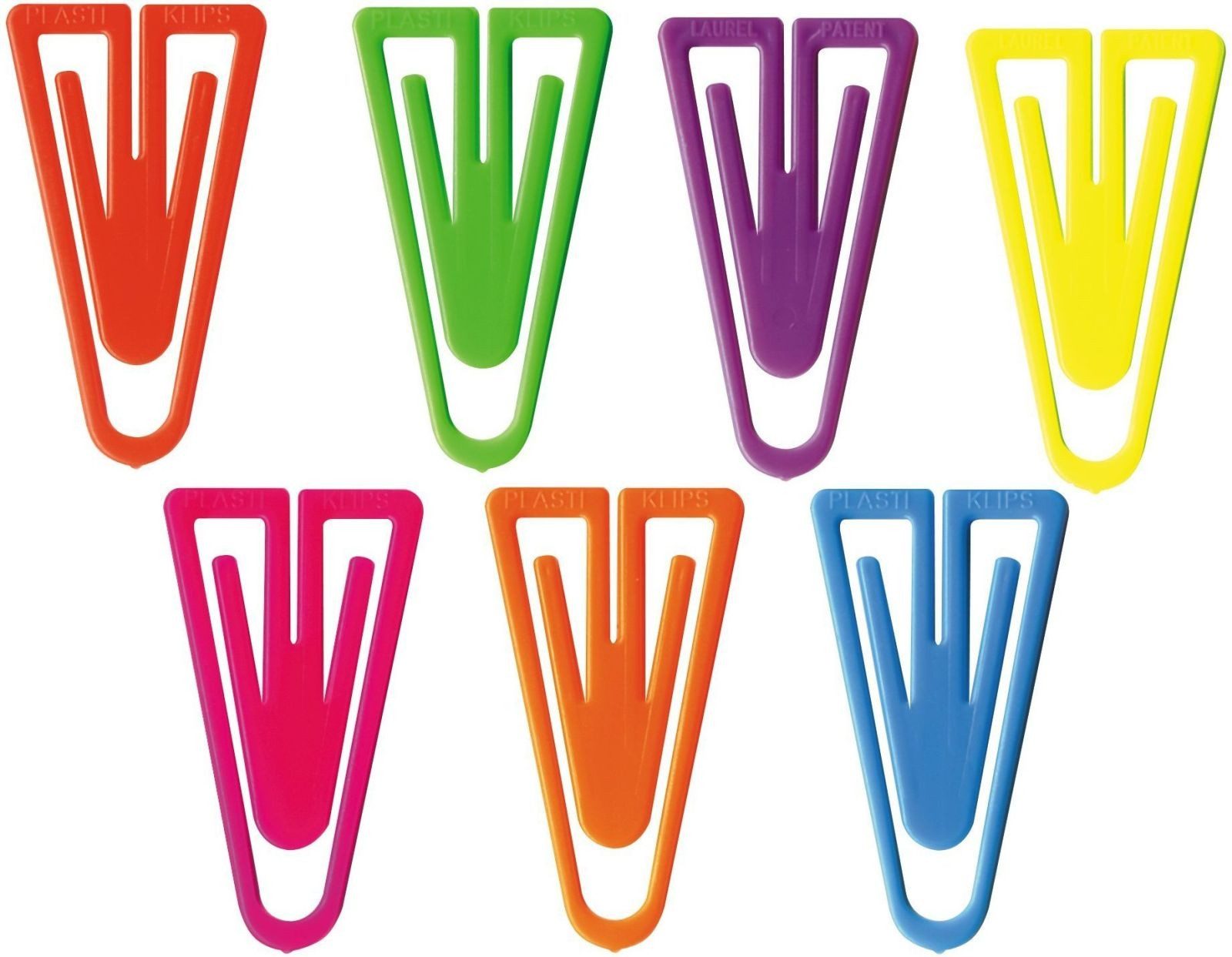 Büroklammer Büroklammern Plastiklips 35mm VE=50 Stück Leuchtfarben sortiert