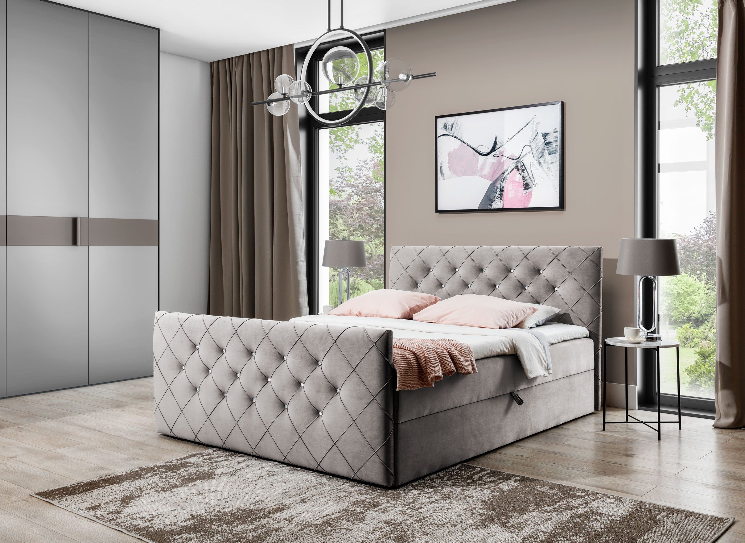 AN-MOEBEL4U Boxspringbett MALAGA mit Bettkasten, Topper, günstig online kaufen