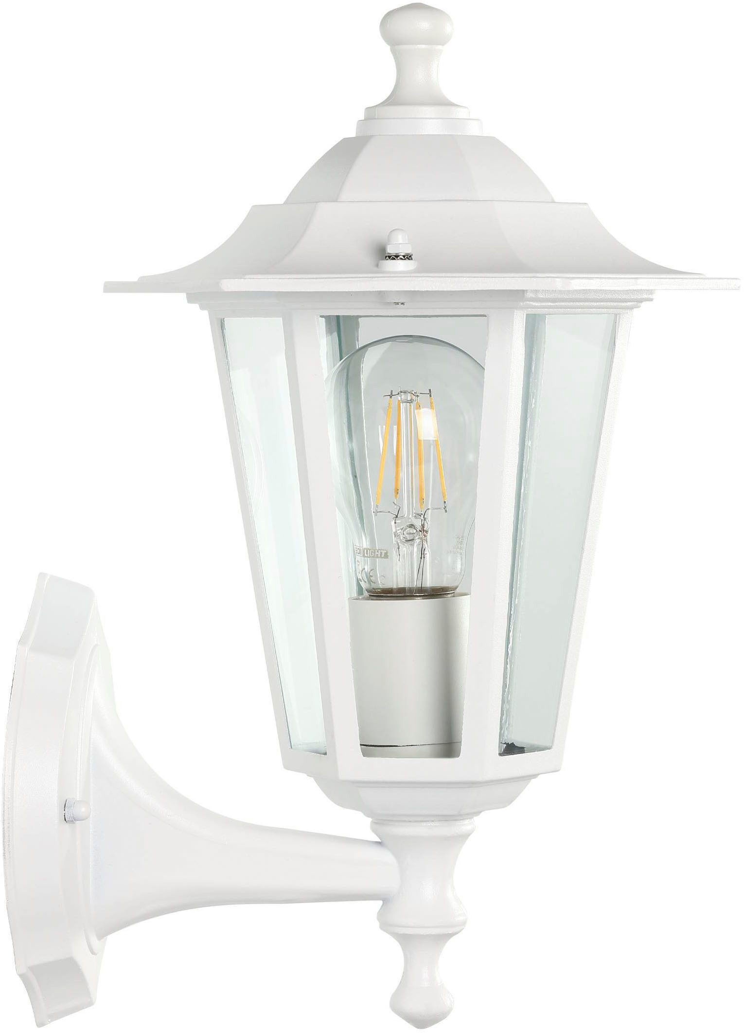 EGLO LED Wandleuchte LATERNA 5 L16,5 x H32 x AL23 cm, Wandlampe für den Außenbereich, ohne Leuchtmittel, Außen-Wandlampe, 1 flammig, aus Aluguss und Glas, E27, IP44